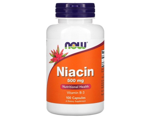 Вітамін В3 Ниацин Now Foods (Niacin) 500 мг 100 капсул