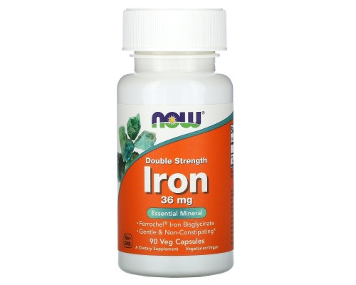 Залізо Now Foods (Iron) 36 мг 90 рослинних капсул