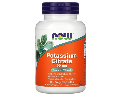 Калий Цитрат Now Foods (Potassium Citrate) 99 мг 180 капсул