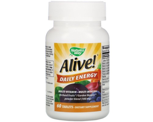 Мультивитамины Nature's Way (Alive! Daily Energy) 60 таблеток