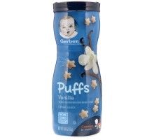 Дитячі пуфи від 8 місяців ваніль Gerber (Puffed Grain Snack 8+ Months Vanilla) 42 г