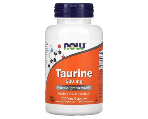 Таурін Now Foods (Taurine) 500 мг 100 капсул