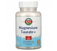 Таурат магния +, Magnesium Taurate Plus, KAL, 400 мг, 90 таблеток