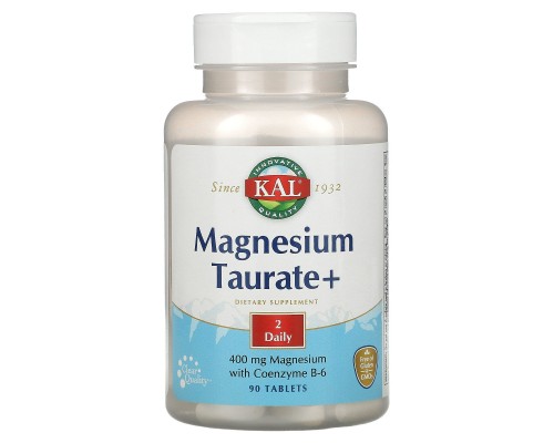 Таурат магния +, Magnesium Taurate Plus, KAL, 400 мг, 90 таблеток