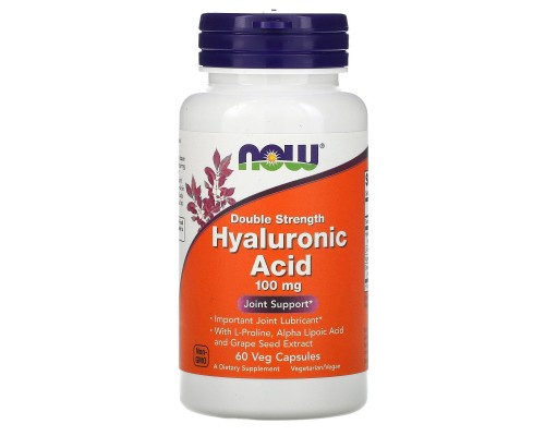 Гіалуронова кислота Now Foods (Hyaluronic Acid) 100 мг 60 капсул