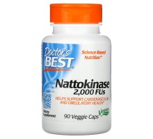 Наттокіназа, Nattokinase, 2000 FUs, Doctor's Best, 90 капсул