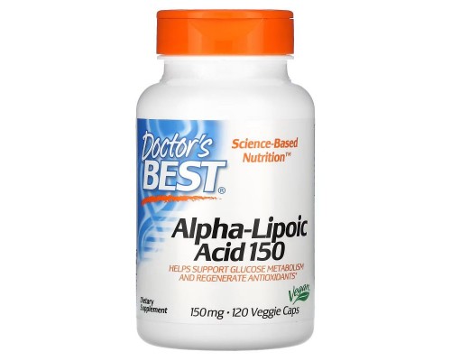 Альфа-ліпоева кислота Doctor's Best (Alpha Lipoic Acid 150) 150 мг, 120 капсул