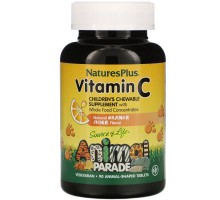 Вітамін С для дітей Nature's Plus (Children's chewable vitamin C, animal parade) 250 мг 90 жувальних таблеток зі смаком апельсину