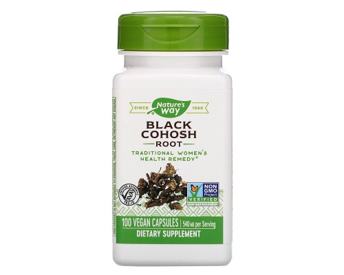 Клопогон (Цимицифуга), Black Cohosh, Nature's Way, корень, 540 мг, 100 вегетарианских капсул