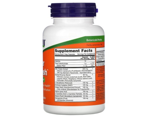 Препарат для печени Now Foods (Liver Refresh ™ with Milk Thistle Extract) 90 вегетарианских капсул