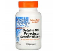 Бетаїн гідрохлорид пепсин та генціані Doctor's Best (Betaine HCL Pepsin & Gentian Bitters) 120 капсул