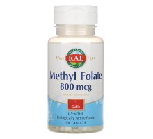 Метилфолат, Methyl Folate, KAL, 800 мкг, 90 таблеток