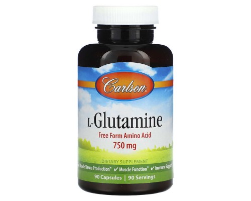 Carlson, L-Glutamine, 750 mg, 90 Capsules