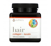 Youtheory, Hair, Collagen + Keratin, 120 Mini Tablets