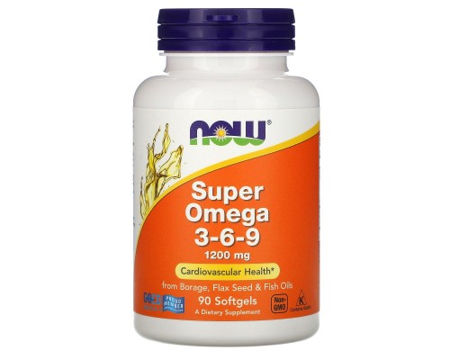 Супер Омега 3-6-9 Now Foods (Super Omega 3-6-9) 1200 мг 90 капсул