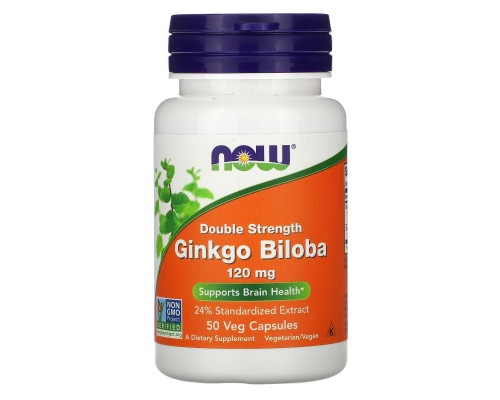 Гинкго Билоба Now Foods (Ginkgo Biloba) 120 мг 50 капсул