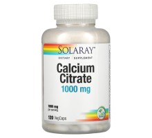 Кальций цитрат, Calcium Citrate, Solaray, 1000 мг, 120 вегетарианских капсул