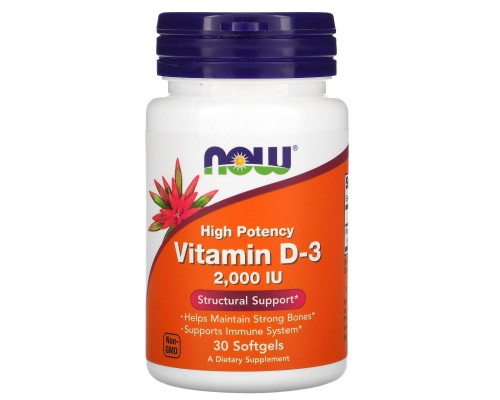 Витамин Д3 Now Foods (Vitamin D-3) 2000 МЕ 30 капсул