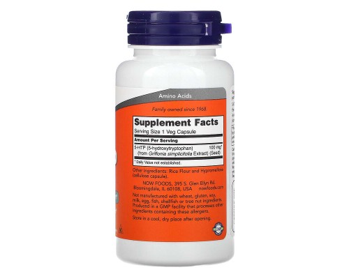 5-Гідрокситриптофан Now Foods (5-HTP) 100 мг, 60 вегетаріанських капсул 5-Гідрокситриптофан Now Foods (5-HTP) 100 мг, 60 вегетаріанських капсул