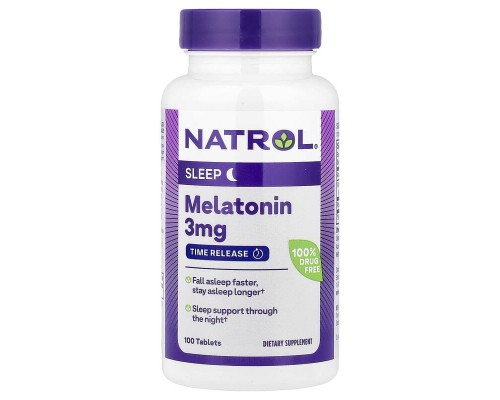 Мелатонин постепенного высвобождения Natrol 3 мг, 100 таблеток