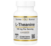 Теанін California Gold Nutrition (L-Theanine AlphaWave) 100 мг 60 вегетаріанських капсул