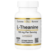 Теанін California Gold Nutrition (L-Theanine AlphaWave) 100 мг 60 вегетаріанських капсул