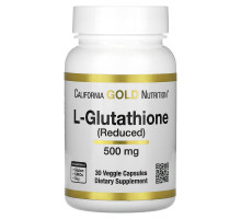 California Gold Nutrition, L-глутатіон (відновлена форма), 500 мг, 30 вегетаріанських капсул