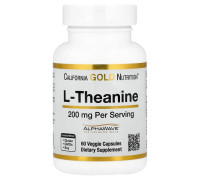 Теанін California Gold Nutrition (L-Theanine AlphaWave) 200 мг 60 вегетаріанських капсул