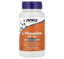 Теанін NOW Foods (L-Theanine Stress Management) 100 мг 90 вегетаріанських капсул