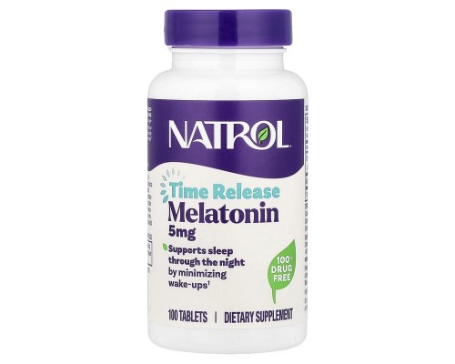 Мелатонин медленного высвобождения Natrol (Melatonin) 5 мг 100 таблеток