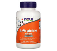 Аргінін Now Foods (L-Arginine) 500 мг 100 капсул