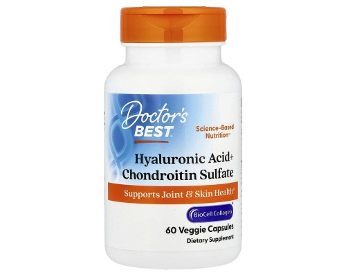 Гіалуронова кислота і хондроїтинсульфат з колагеном BioCell Collagen Doctor's Best 60 рослинних капсул