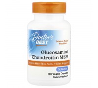 Глюкозамін Хондроїтин з OptiMSM Doctor's Best 120 рослинних капсул