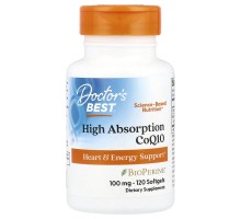 Коензим Q10 з високим ступенем засвоєння Doctor's Best 100 мг, 120 капсул