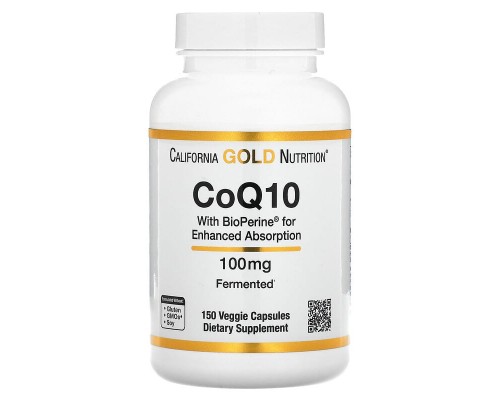 Коензим Q10 класу USP із Bioperine California Gold Nutrition 100 мг, 150 вегетаріанських капсул