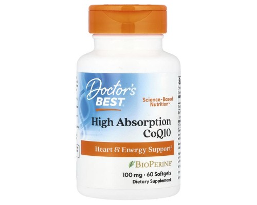 Коензим Q10 з високим ступенем засвоєння Doctor's Best 100 мг, 60 капсул