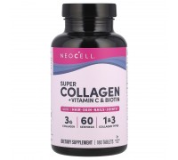 Колаген I і II типу з Вітаміном С і Біотином NeoCell (Super Collagen), 180 таблеток