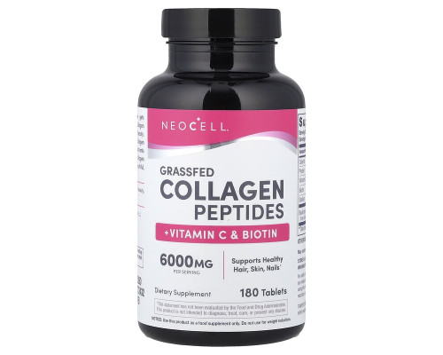 Коллаген I и II типа с Витамином С и Биотином NeoCell (Super Collagen), 180 таблеток