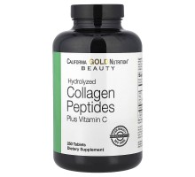 Гідролізовані колагенові пептиди + вітамін С тип 1 і 3 California Gold Nutrition 250 таблеток