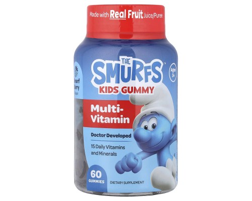 Мультивітаміни для дітей від 3х років The Smurfs 60 жувальних мармеладок зі смаком ягід