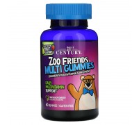 Мультивитамины Zoo Friends для детей с 2х лет 21st Century 60 жевательных таблеток со вкусом натуральных фруктов