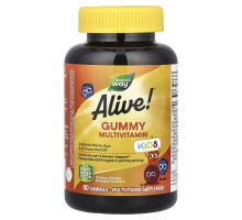 Мультивитамины для детей Alive!Nature's Way 60 жевательных конфет со вкусом вишни, апельсина и винограда