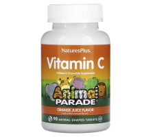 Вітамін С для дітей Nature's Plus 250 мг, 90 жувальних таблеток зі смаком апельсинового соку