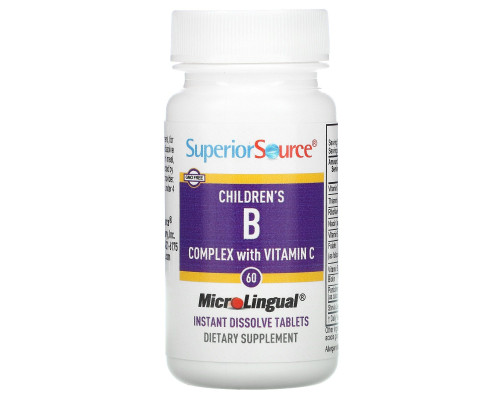 Superior Source, комплекс витаминов группы B и витамина C для детей, 60 быстрорастворимых таблеток MicroLingual