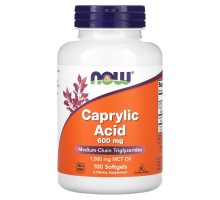 Каприлова кислота Now Foods (Caprylic Acid) 100 м'яких капсул