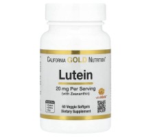 Лютеїн із зеаксантином California Gold Nutrition (Lutein/Zeaxanthin) 20 мг 60 рослинних м'яких таблеток