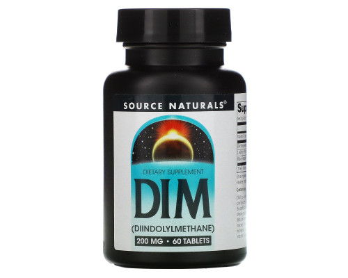 ДІМ (Дііндолілметан), DIM (Diindolylmethane), Source Naturals, 200 мг, 60 таблеток