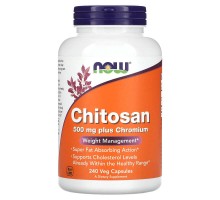 Хитозан Now Foods (Chitosan) 500 мг, 240 вегетарианских капсул