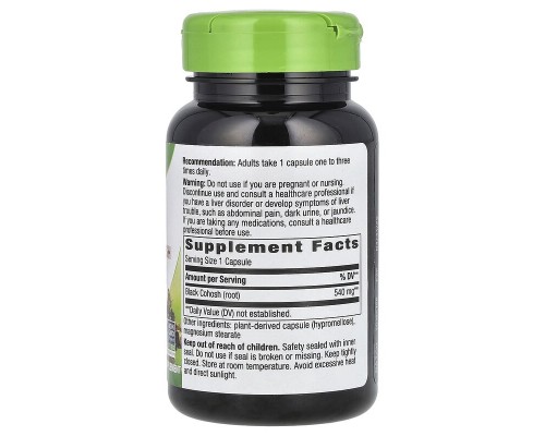 Клопогон (Корінь циміцифуги гіллястої) Nature's Way 540 мг, 100 вегетаріанських капсул