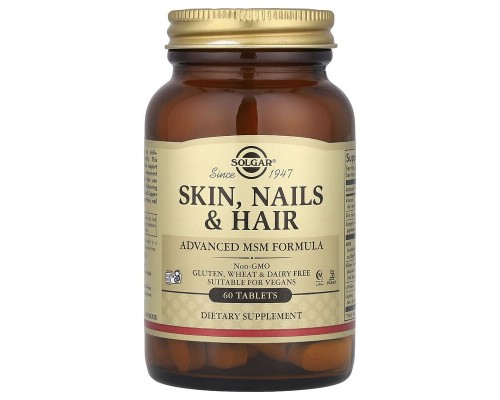 Кожа ногти и волосы Solgar улучшенная формула с МСМ 60 таблеток